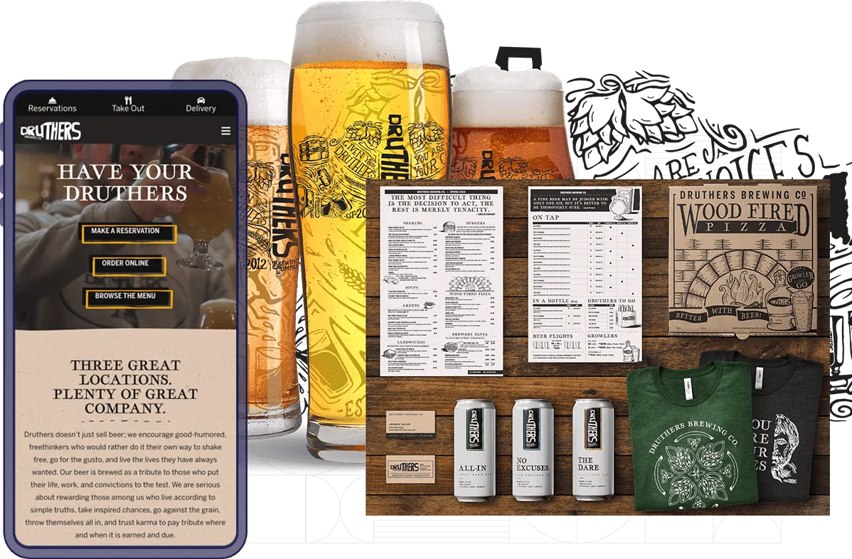 Druthers Brewery Branding, Brewery Website, Brewery Graphic Design Case Study | Digital Marketing Case Studies