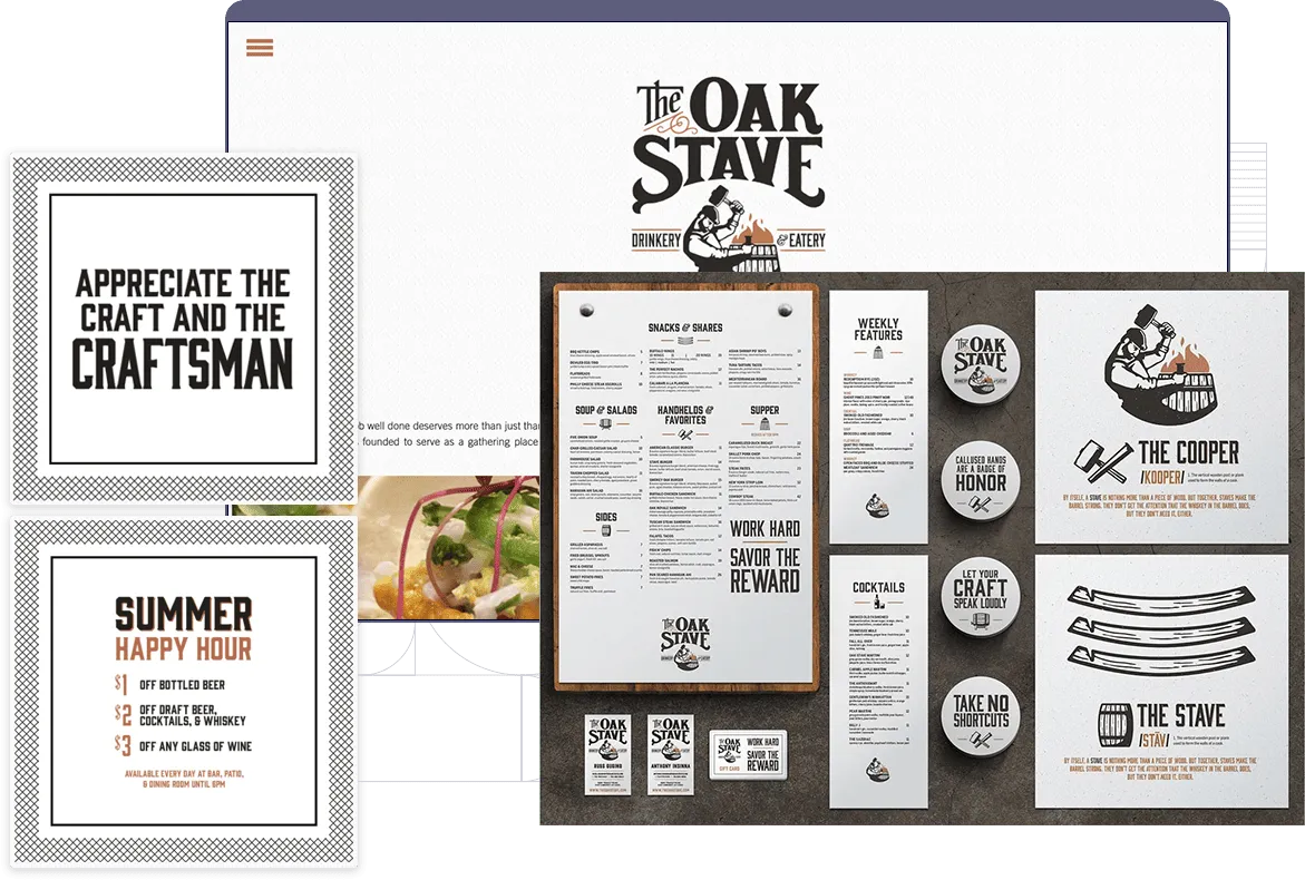 The Oak Stave Restaurant Branding Case Study | Restaurant Brand Identity | Restaurant Web Design