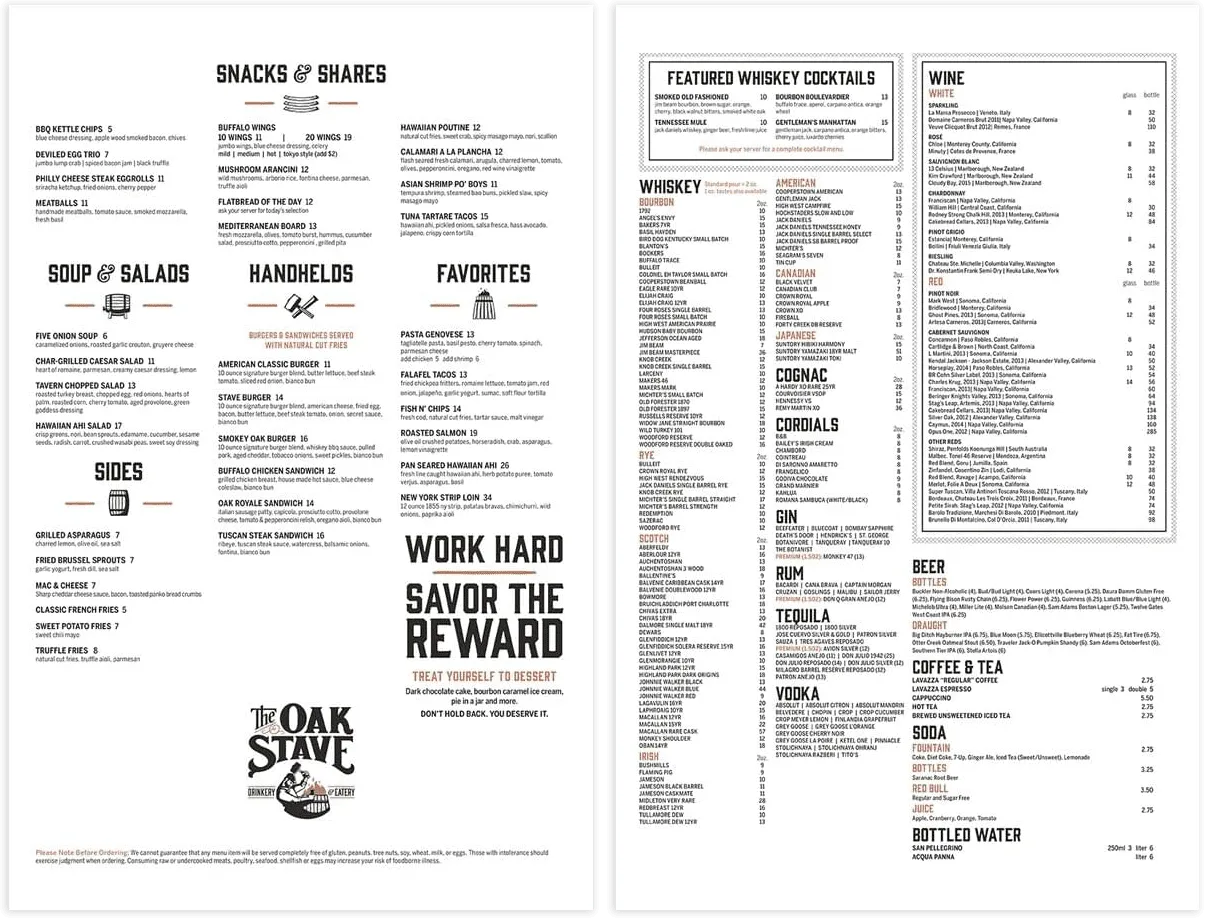 The Oak Stave Restaurant Branding Case Study | Restaurant Menu Design | Restaurant Graphic Design