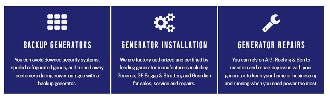 A.G. Roehrig Website Grid Module | Heating & Cooling Web Design | HVAC Web Design