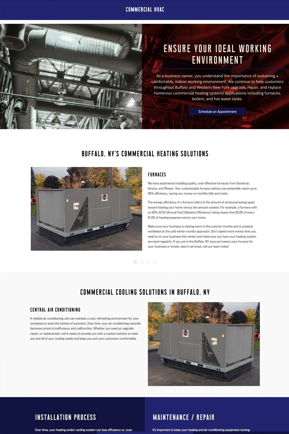A.G. Roehrig Website Service Page | Heating & Cooling Web Design | HVAC Web Design