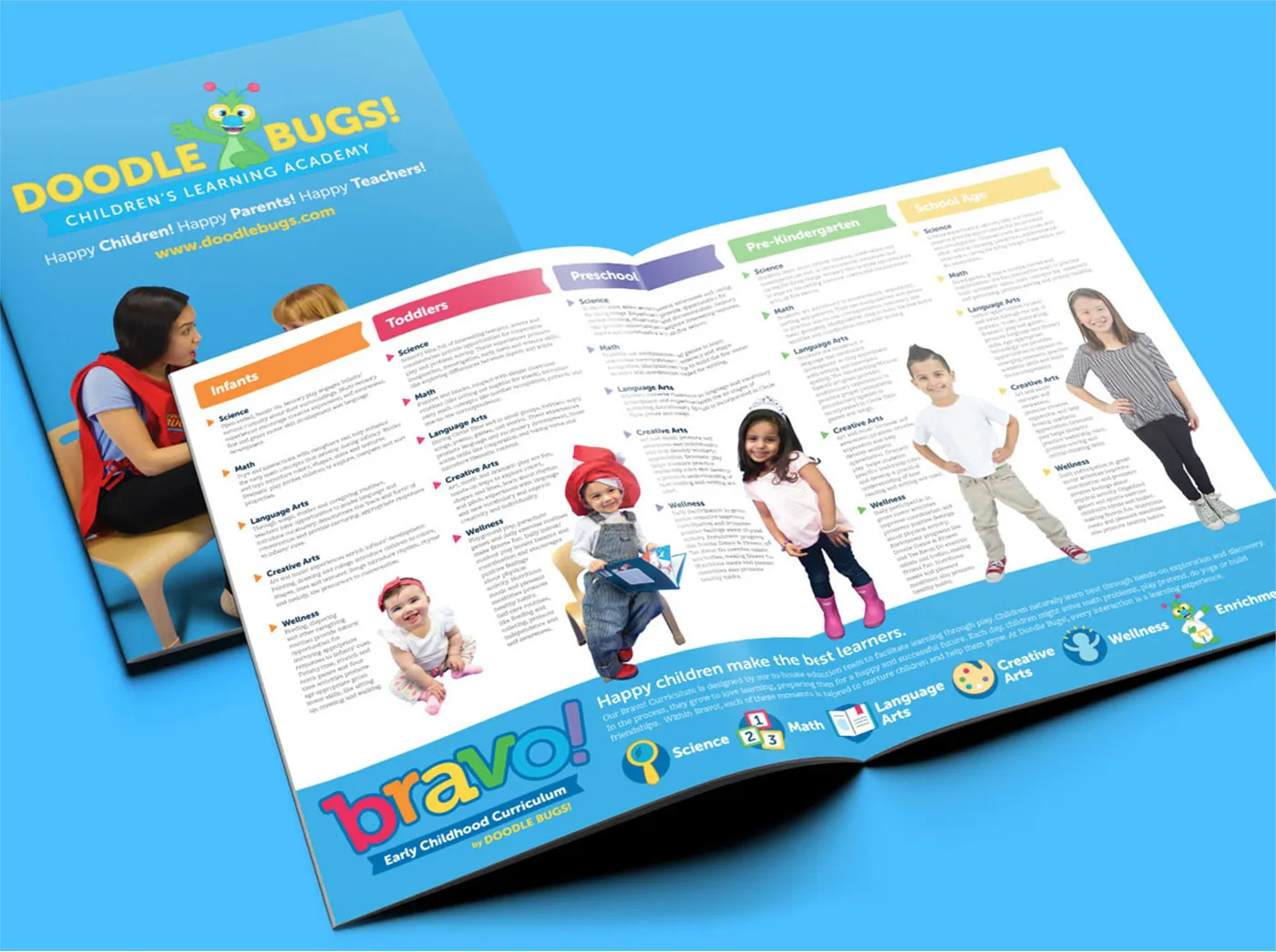 Doodle Bugs Childcare Brochure Design | Childcare Graphic Design | Childcare Branding