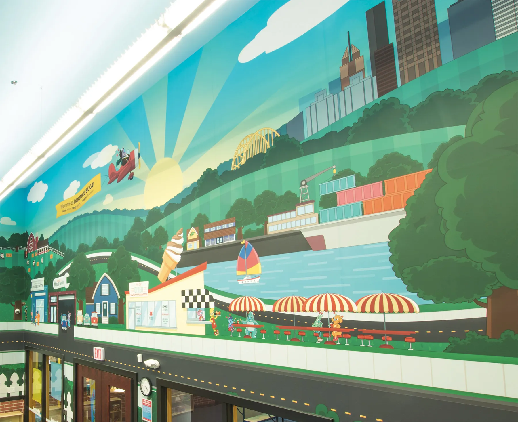 Doodle Bugs Childcare Center Mural Designs | Childcare Graphic Design | Childcare Branding