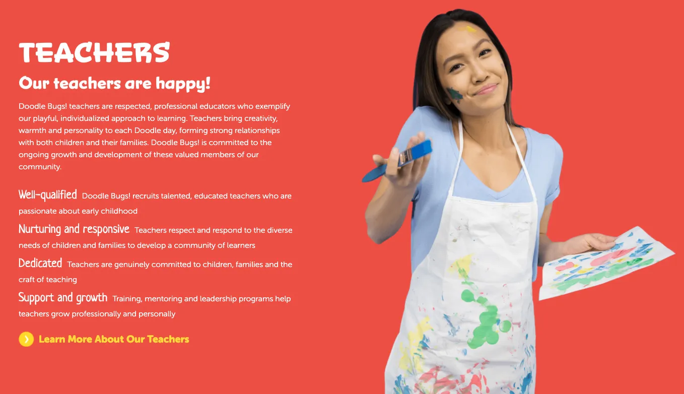 Doodle Bugs Childcare Website Teachers Module | Childcare Web Design