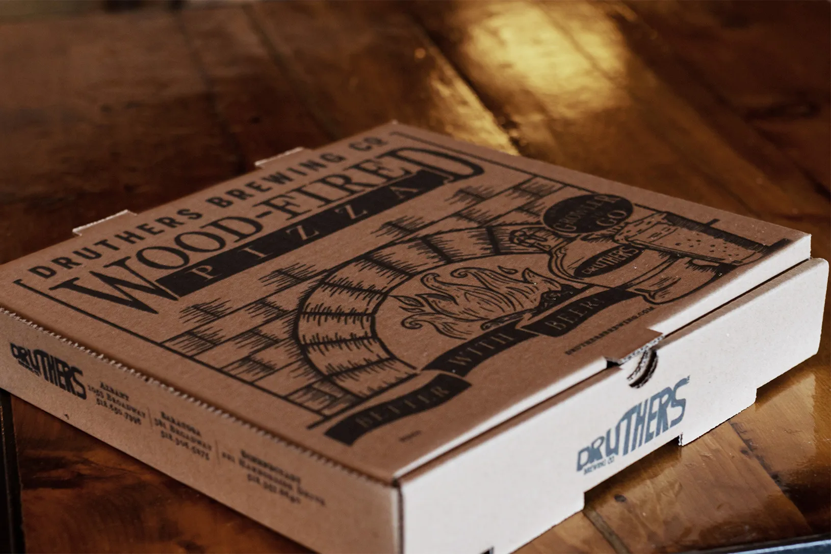 Druthers Brewery Pizza Box Design | Pizza Box Graphic Design | Pizza Packaging Design