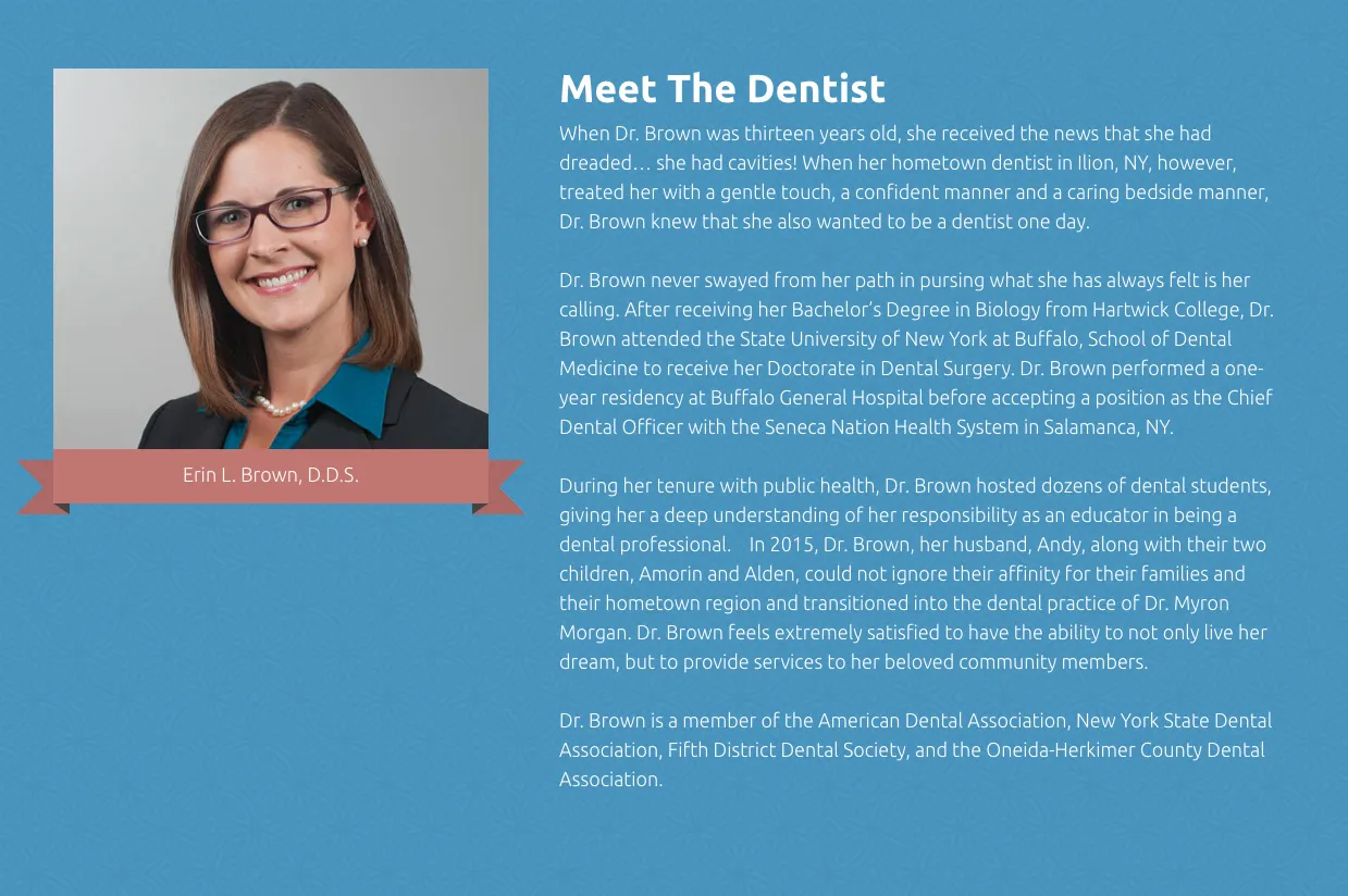 Neighborhood Family Dentistry Website Bio Module | Dentist Web Design