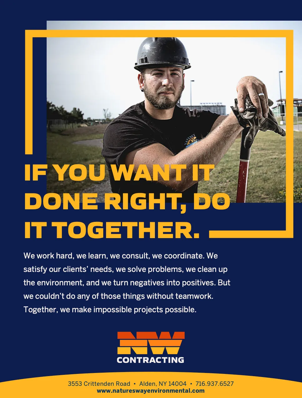NW Contracting Brand Identity Poster Design | Construction Branding