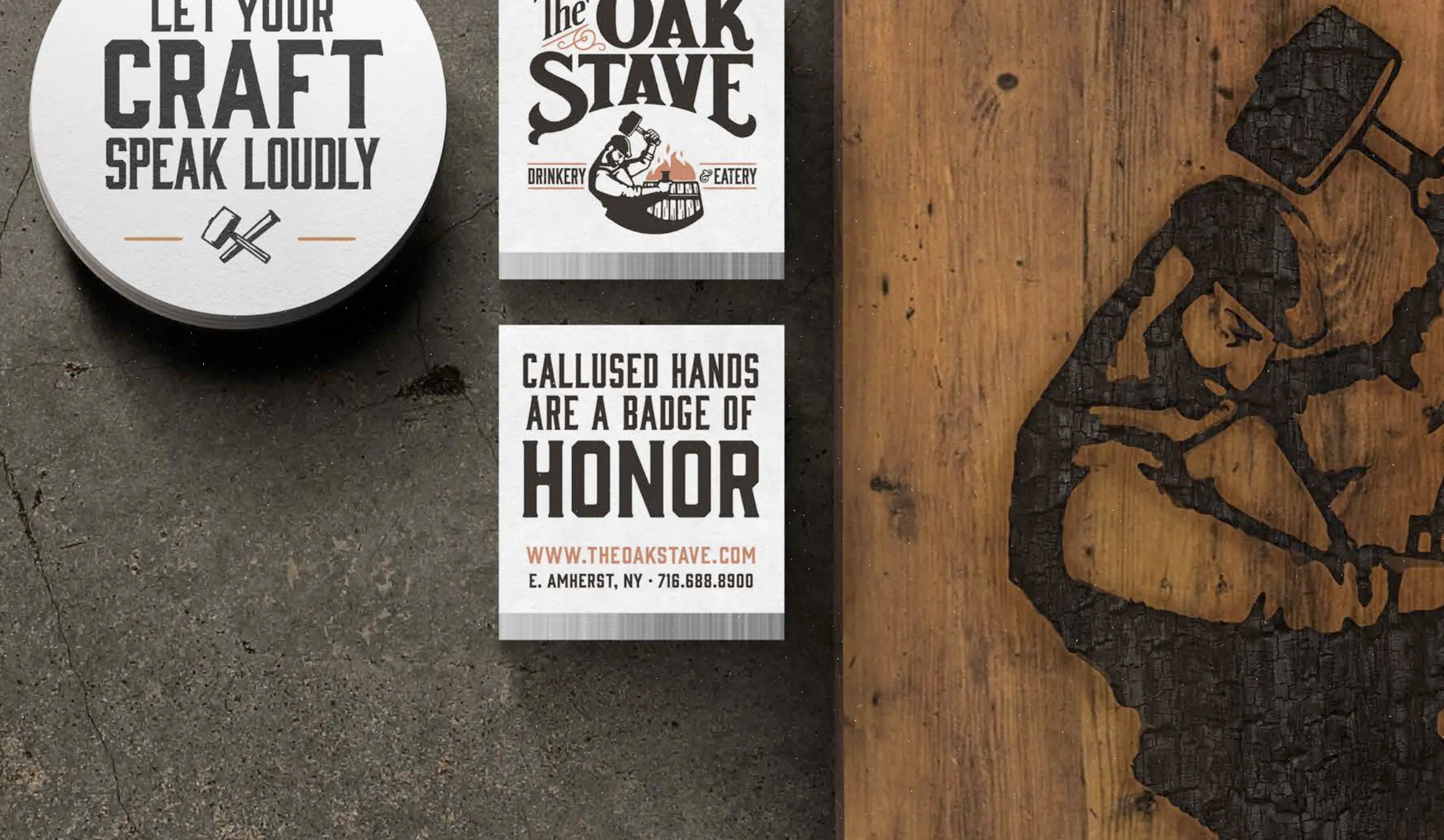 The Oak Stave Restaurant Brand Collateral Design | Restaurant Branding