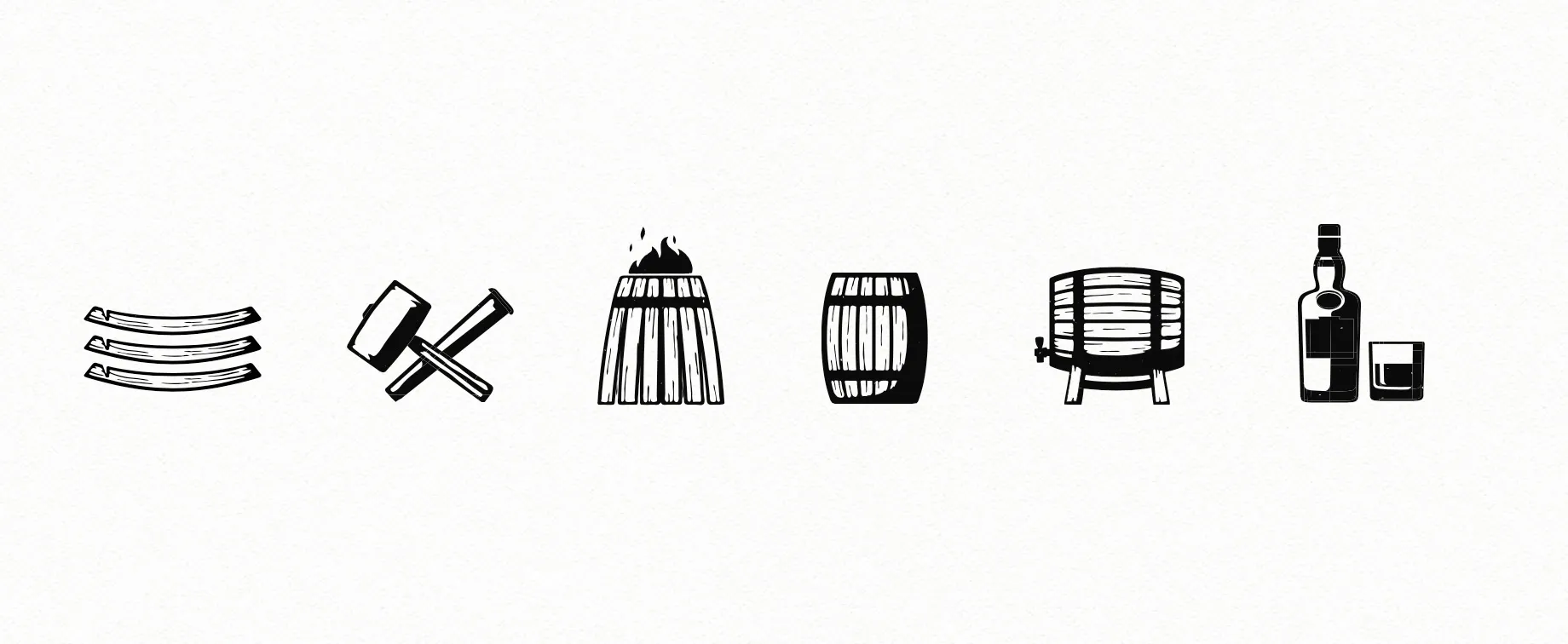 The Oak Stave Restaurant Brand Identity Icons | Restaurant Branding