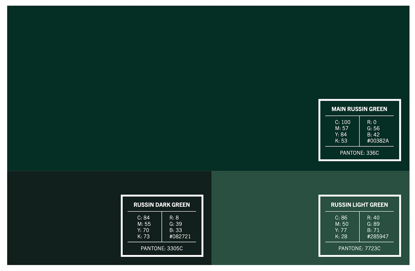 Russin Brand Identity Color Palette | Building Materials Branding | Brand Design