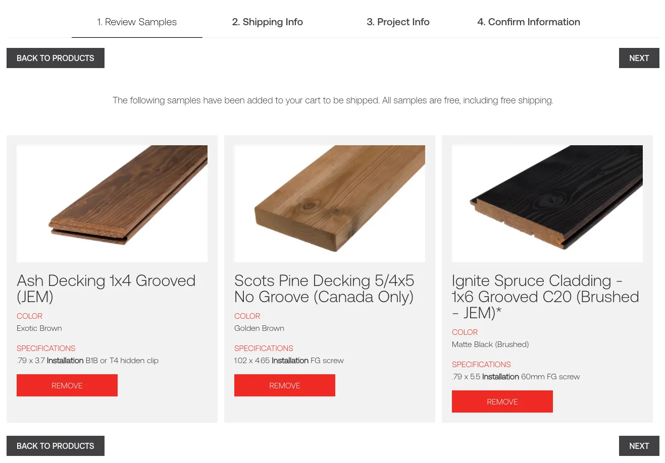 Thermory USA Website Cart Module | Building Materials Web Design