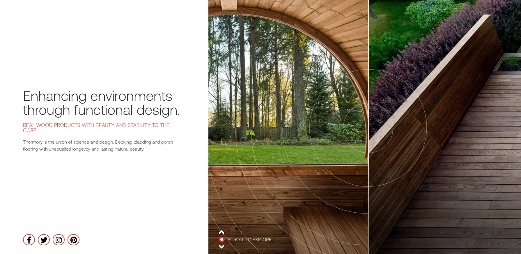 Thermory USA Website Slider Module | Building Materials Web Design