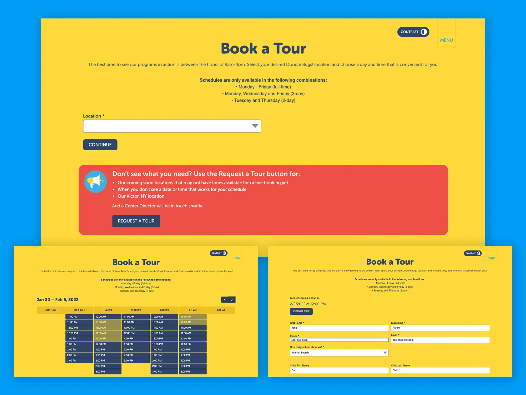 Doodle Bugs Child Care Web Development | Child Care API Integration | Child Care Web Design