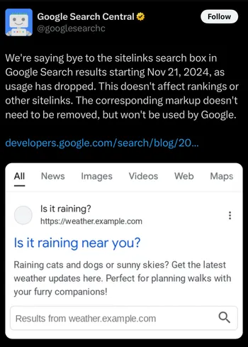 Google Site Links Dropped in Nov 2024