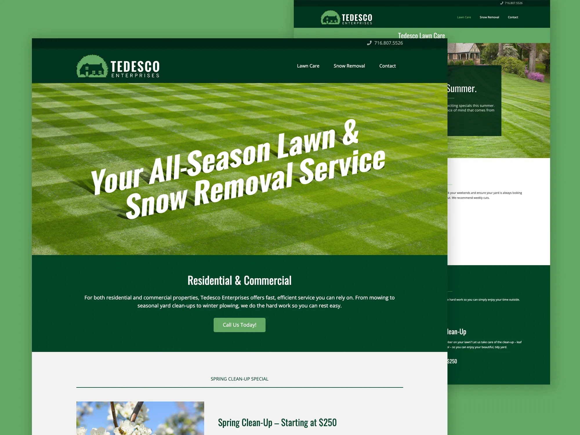 Tedesco Enterprises Landscaping Website | Landscaping Digital Marketing Services