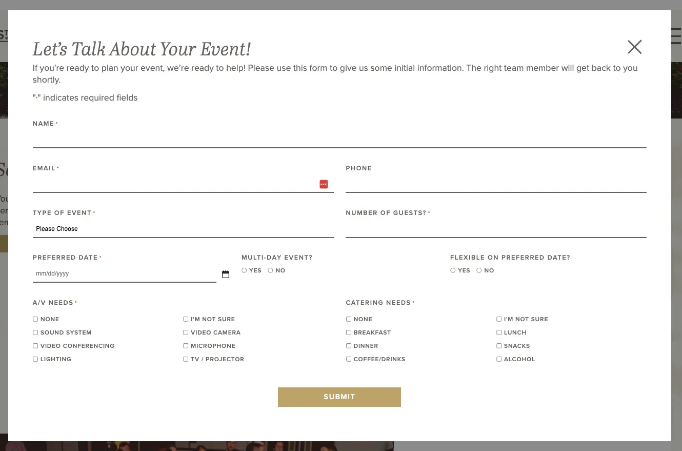 St Bonavenue Custom WordPress Website Design Project | St. Bonavenue Contact Form Design