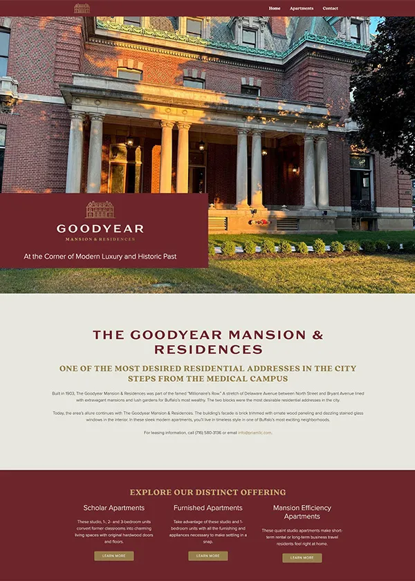 The Goodyear Mansion & Residences Website | Real Estate Development Website