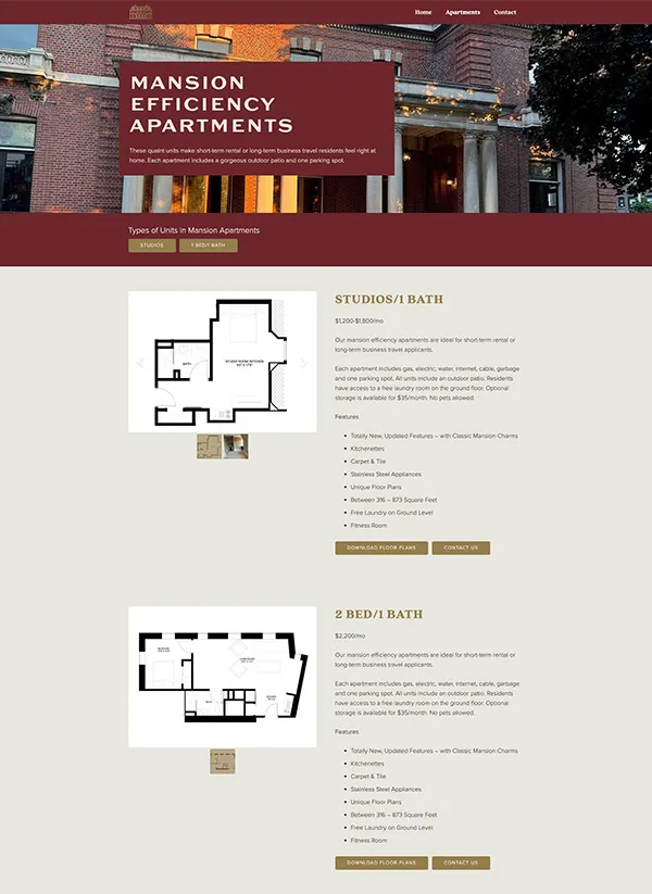 The Goodyear Mansion & Residences Website | Real Estate Development Web Design
