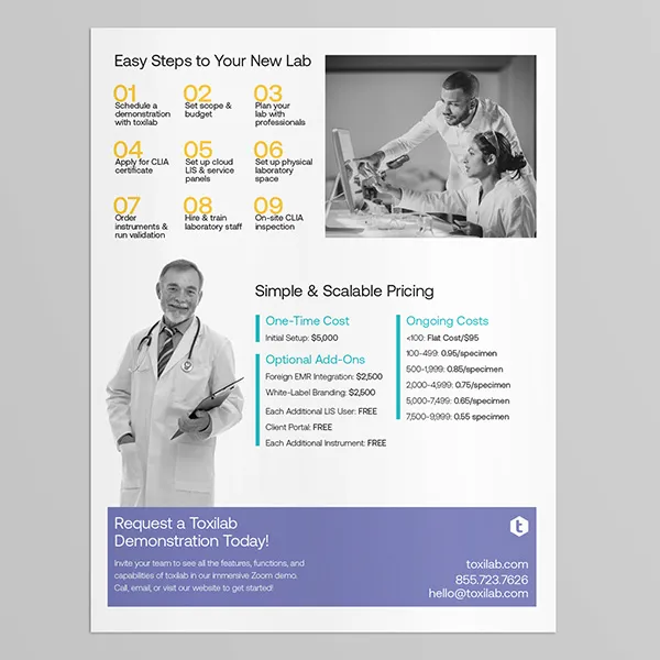 Toxilab One-Pager Brand Materials | Graphic Design