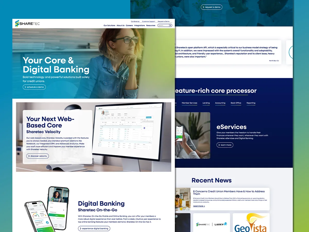 Sharetec Website | Web Design | Financial Web Design | WordPress Website Design | Technology Web Design