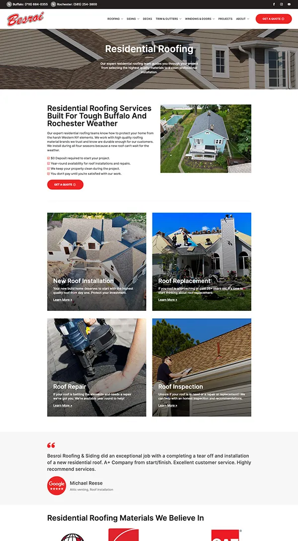 Besroi Roofing Website | WordPress Website Design