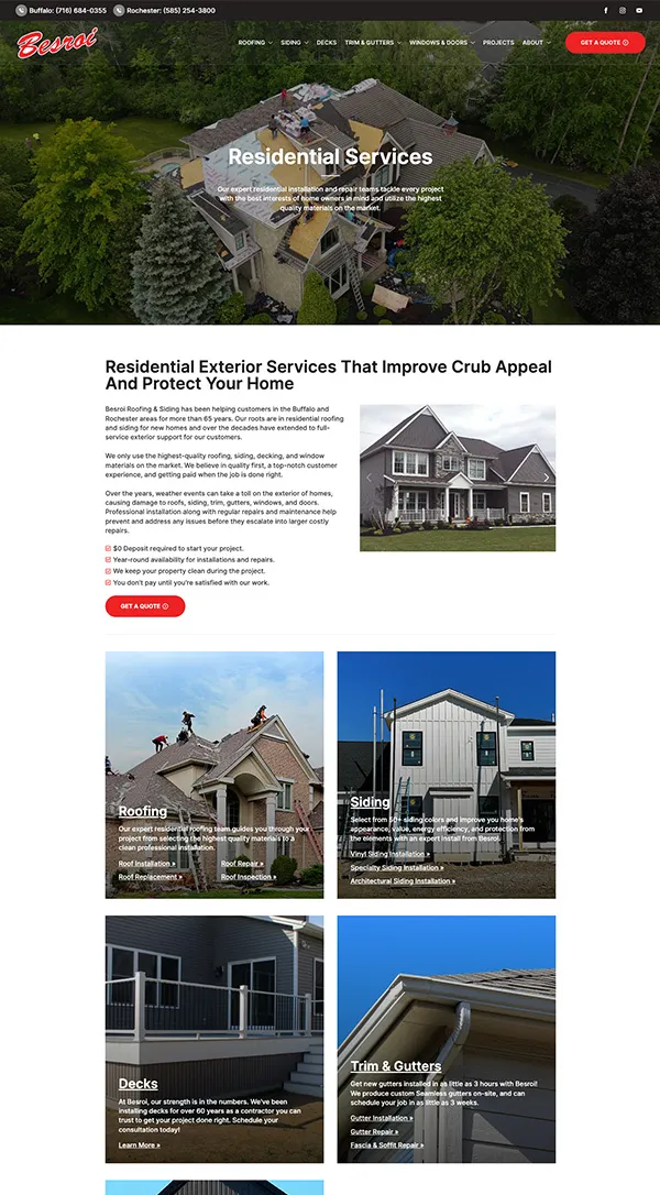Besroi Roofing Website | Home Services WordPress Website