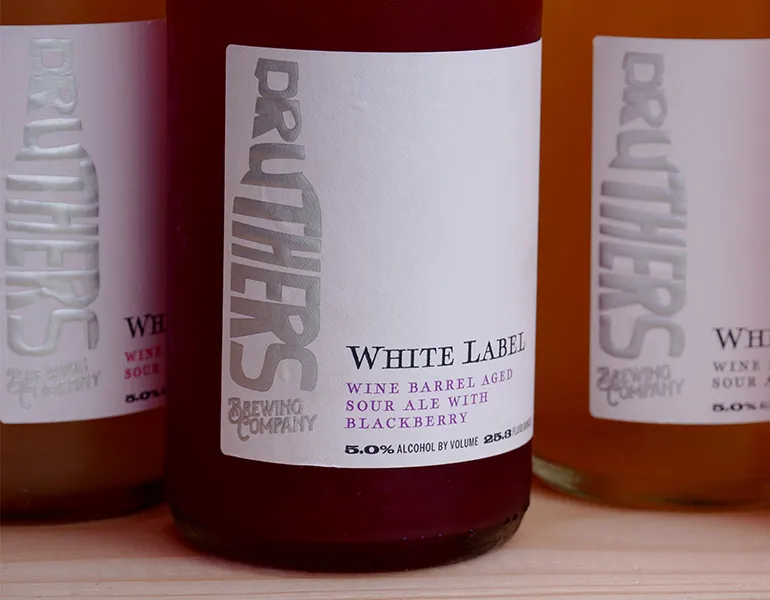 Druthers White Label Bottles | Beer Label Design | Brewery Graphic Design