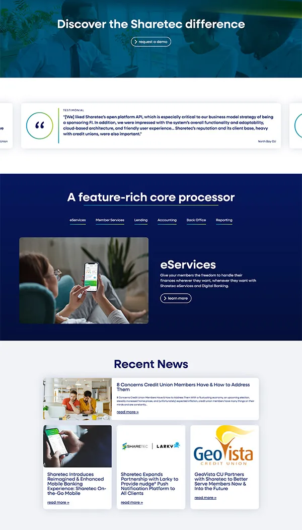 Sharetec Website | Financial Web Design | Buffalo NY Web Design | WordPress Website Theme Development