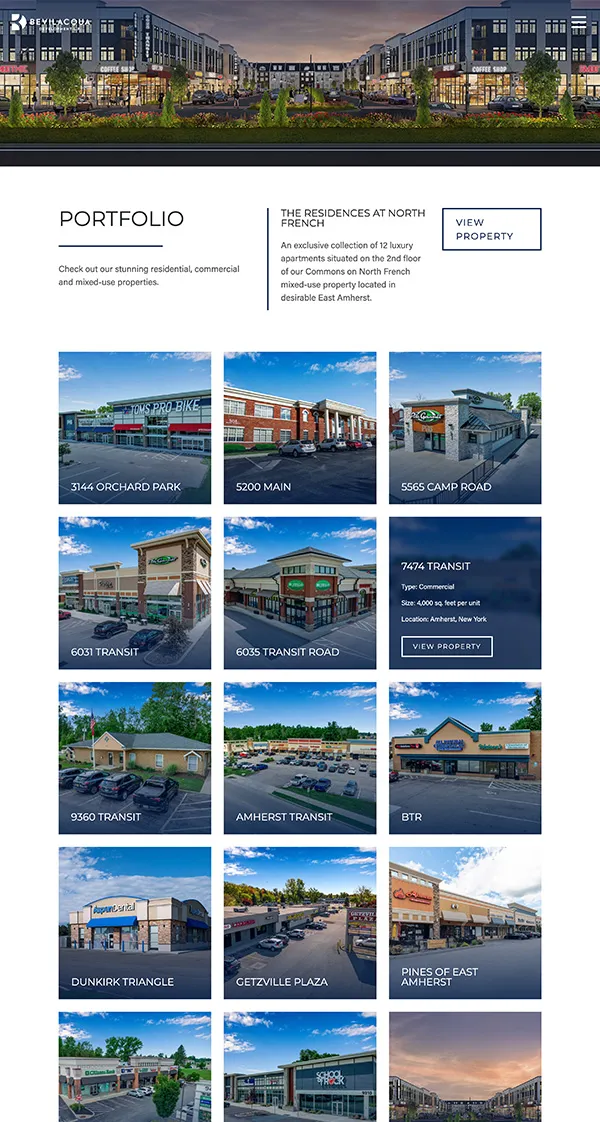 Bevilacqua Development | Real Estate Developer Web Design | Real Estate WordPress Website