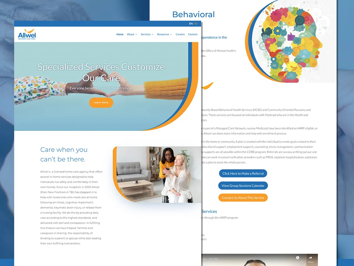 Allwel WNY Website | Home Care Marketing | Healthcare Web Design