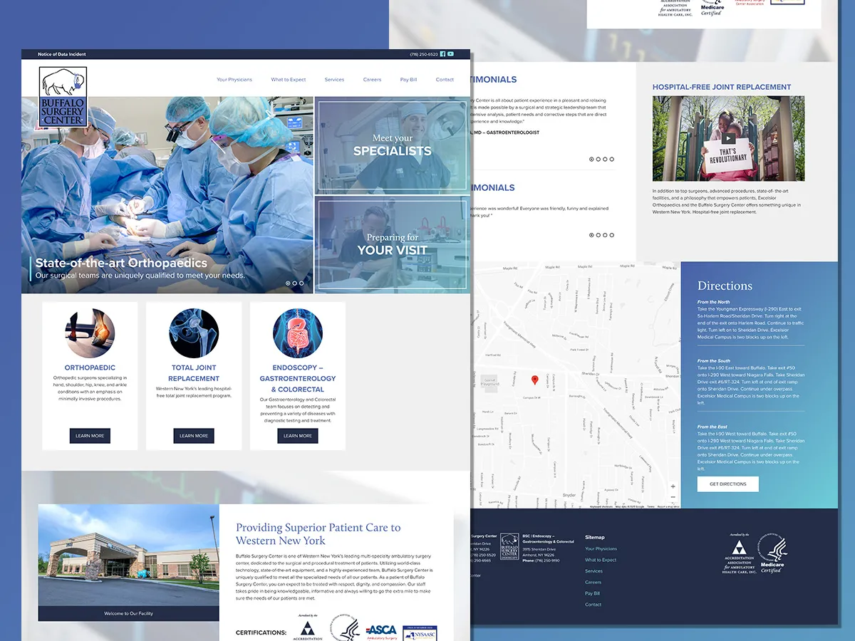 Buffalo Surgery Center Website | Healthcare Web Design | Healthcare Marketing
