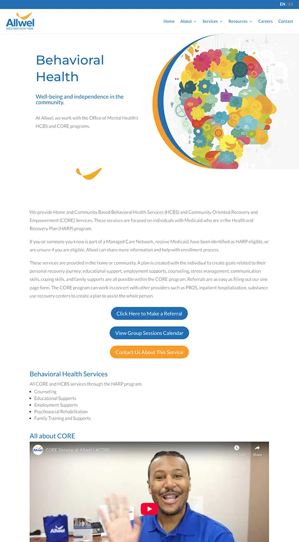 Allwel WNY Website Design | Healthcare Web Design | Home Care Web Design