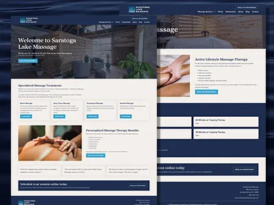Saratoga Lake Massage Website | Healthcare Website Design | Healthcare Marketing