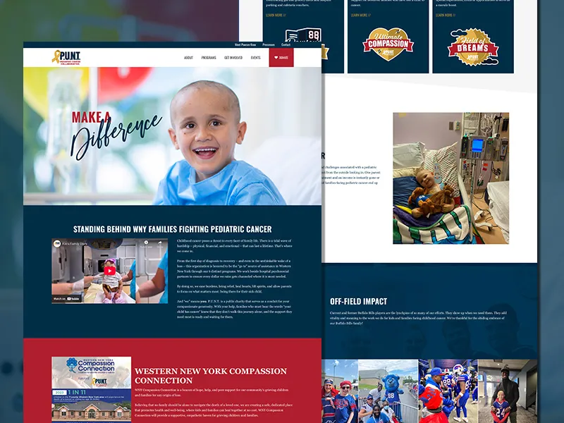 PUNT Pediatric Cancer Collaborative Website Design | Non-Profit Website Design