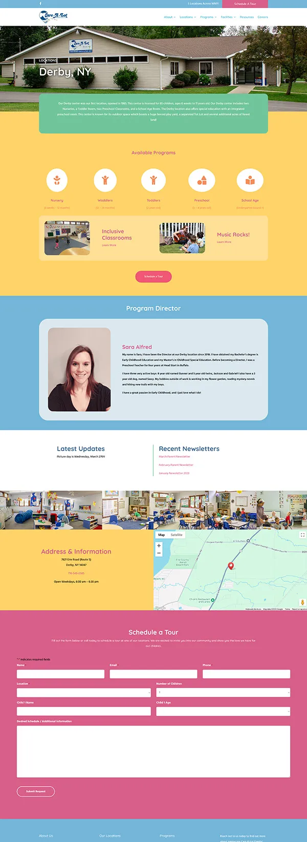 Care-A-Lot Daycare Website Design | Day Care Web Design